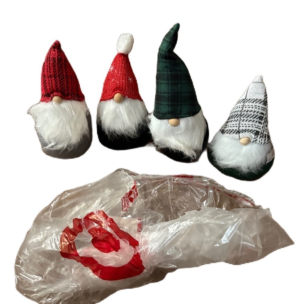 Northlight Target Bullseye Christmas Gnome Plush Table Mantel Decoration Set NEW